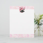 Pretty Pink Roses on Rosy Background (Standing Front)
