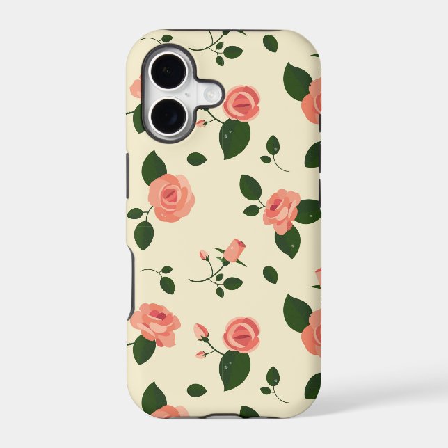 Pretty Pink Roses Pastel Pink Pattern Case-Mate iPhone Case (Back)