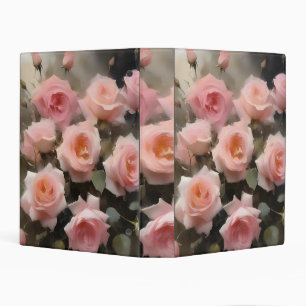 Pretty pink roses watercolor painting mini binder
