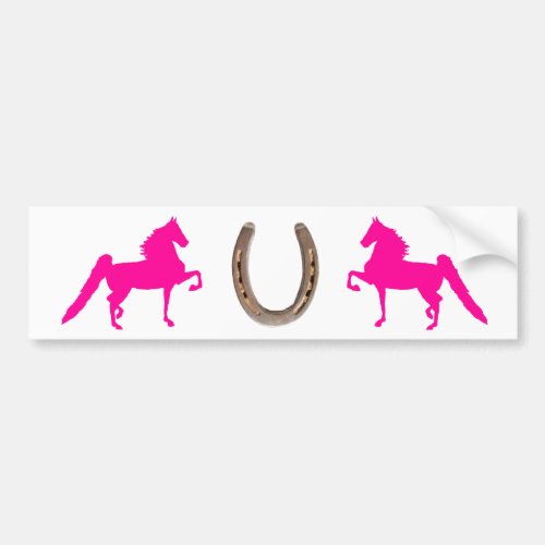 Pretty Pink Saddlebred Horse Bumper Sticker