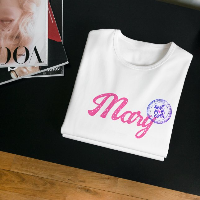 Pretty Pink Script Best Badge T-Shirt (Creator Uploaded)