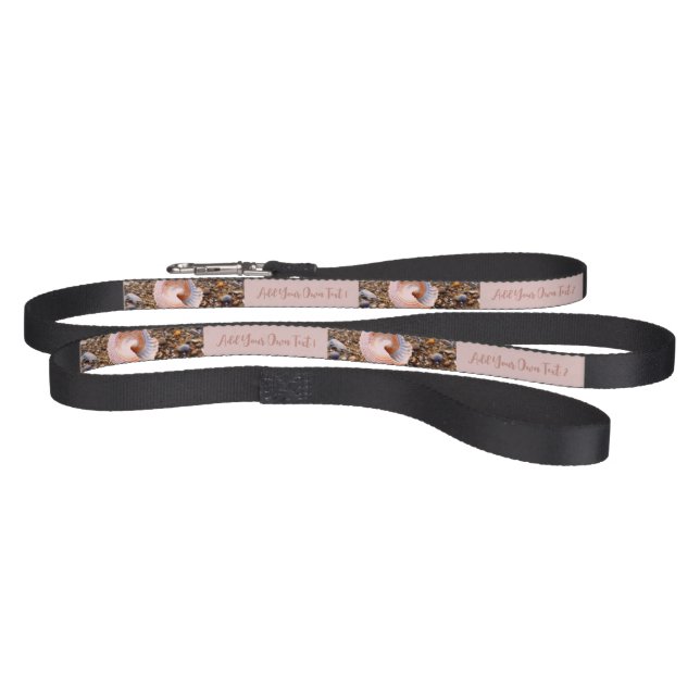 Pretty Pink Seashell Beach Pattern Custom  Pet Lea Leash (Full)