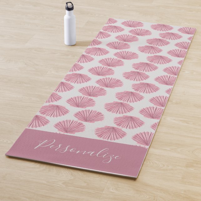 Pretty Pink Seashells Ocean Beach Zen Meditation Yoga Mat (In Situ)
