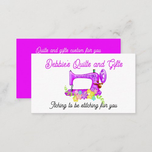 Pretty Pink Sewing Machine Business Card