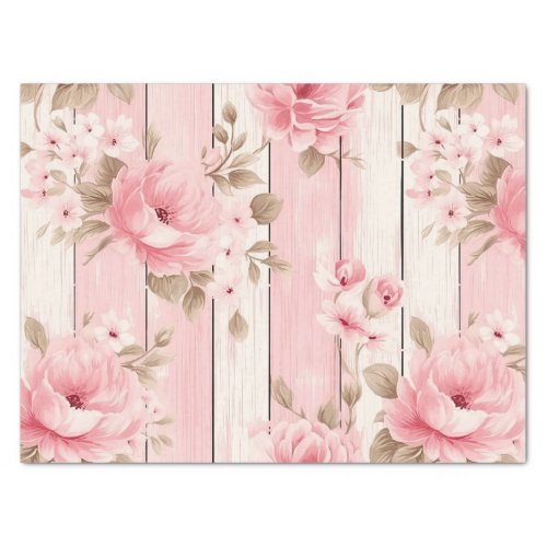 Pretty Pink Shabby Chic Floral Tissue Paper