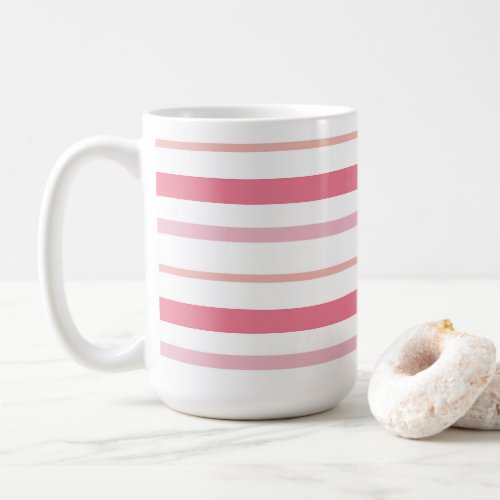 Pretty Pink Shades Lines Seamless Pattern  Coffee Mug