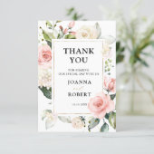 Pretty Pink Shades of Blush Geometric Wedding Thank You Card (Standing Front)