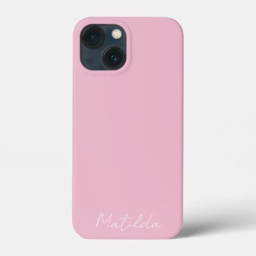 Pretty Pink Signature Name Monogram iPhone 13 Mini Case