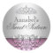 Pretty Pink & Silver Damask Sweet 16 Sticker