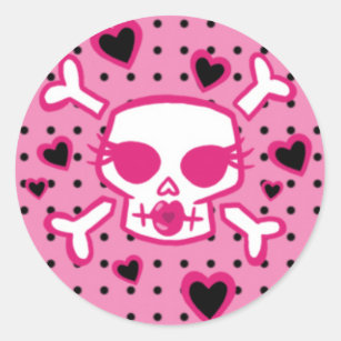 Girly Skull Stickers | Zazzle