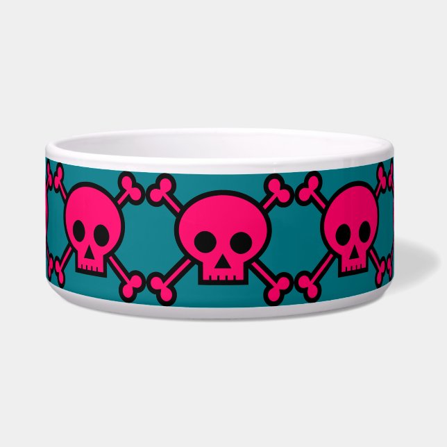 Pretty Pink Skull and Cross Bones Bowl (Front)