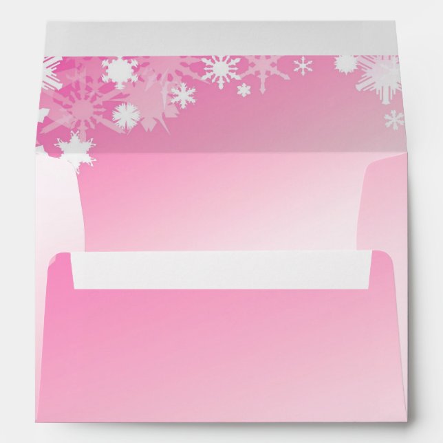 Pretty Pink Snowflakes Envelope (Back (Bottom))