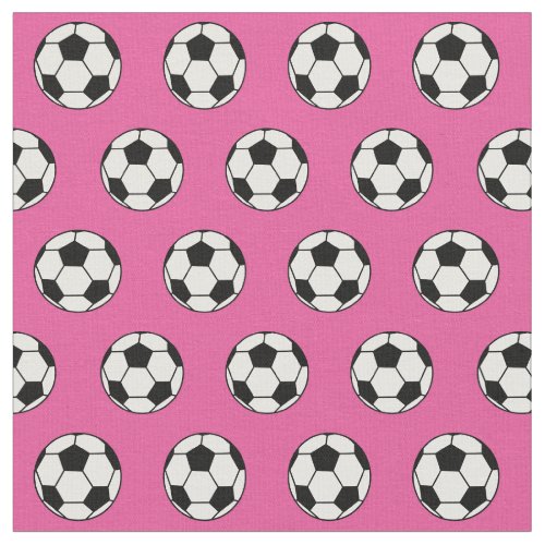 Pretty Pink Soccer Ball Fabric