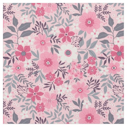 Pretty Pink Spring Floral Fabric