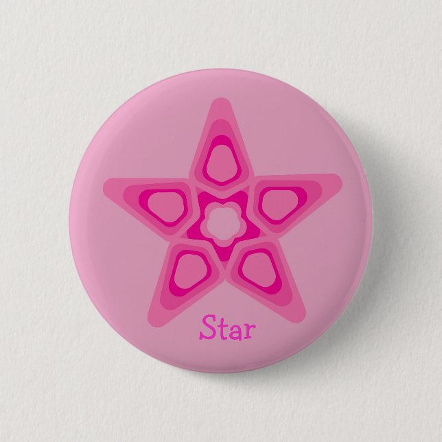 Pretty pink star button (Front)