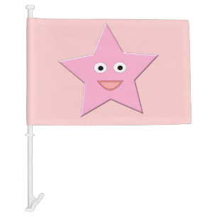 Pretty Pink Star Custom Car Flag
