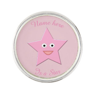 Pretty Pink Star Custom Lapel Pin