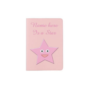 Pretty Pink Star Custom Passport Holder