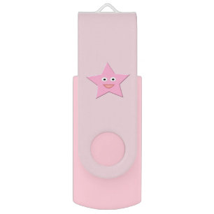 Pretty Pink Star Custom USB Drive