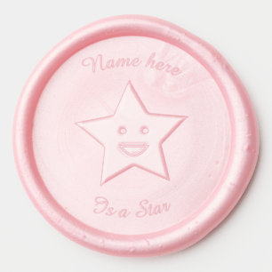 Pretty Pink Star Custom Wax Seal Sticker