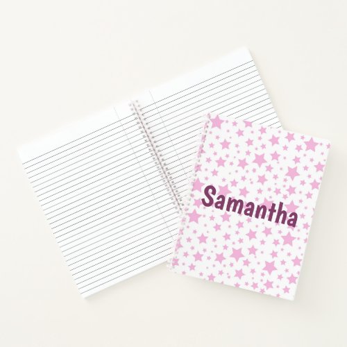 Pretty Pink Star Design Notebook