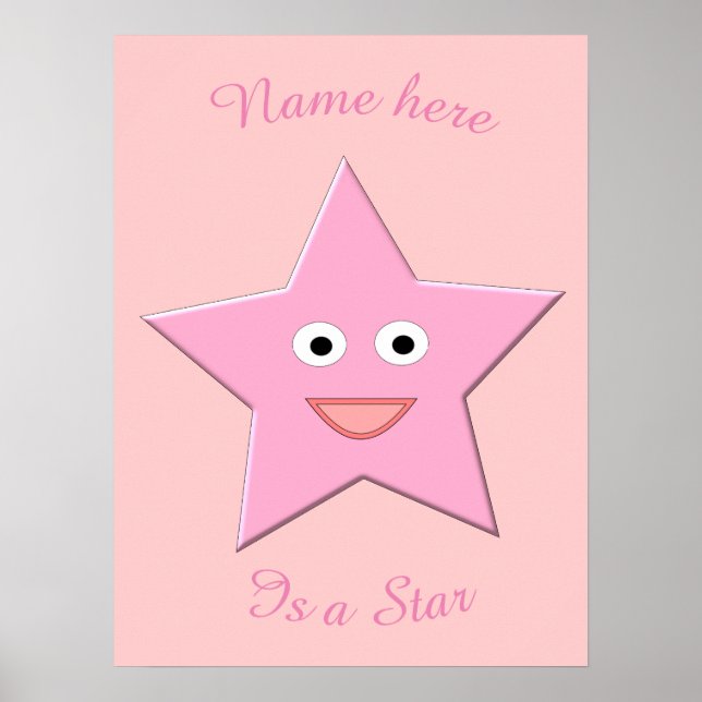 Pretty Pink Star Poster (Front)
