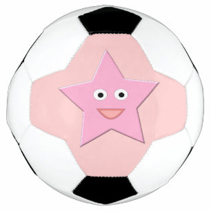 Pretty Pink Star Soccer Ball