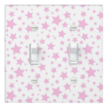 Pretty Pink Stars Light Switch Cover