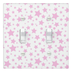 Pretty Pink Stars Light Switch Cover