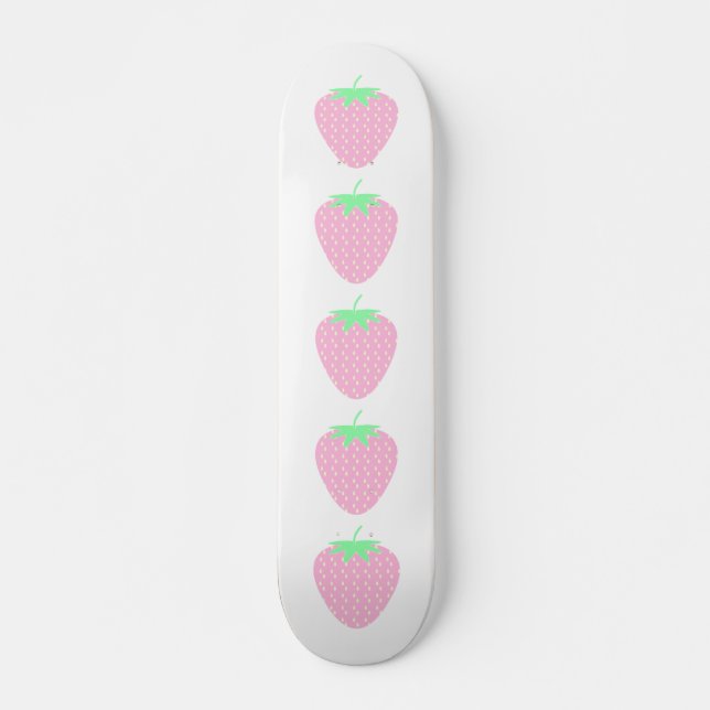 Pretty Pink Strawberry. Skateboard (Front)