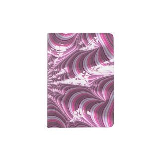 Pretty Pink Striped 3D Fractal Art Passport Holder