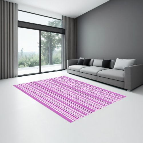 Pretty Pink Striped Girls Room Rug