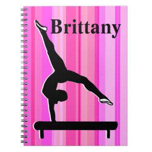 PRETTY PINK STRIPED GYMNASTICS JOURNAL