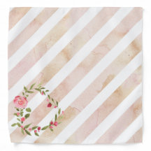 Pretty pink striped rose heart wreath dog