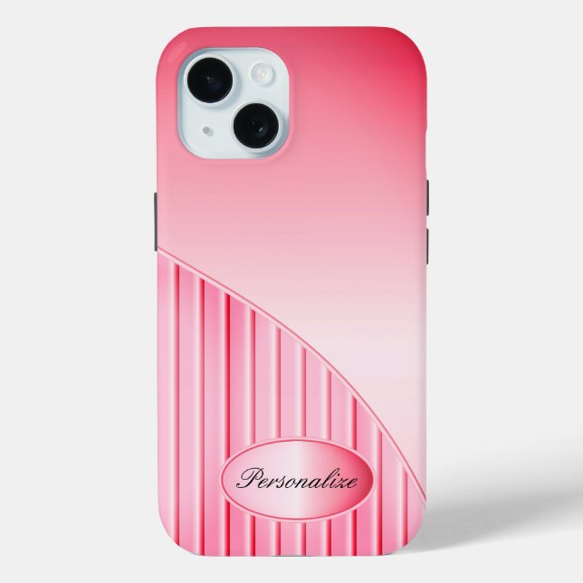 Pretty Pink Stripes Case-Mate iPhone Case (Back)