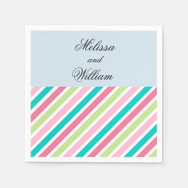 Pretty Pink Stripes Napkins (Front)