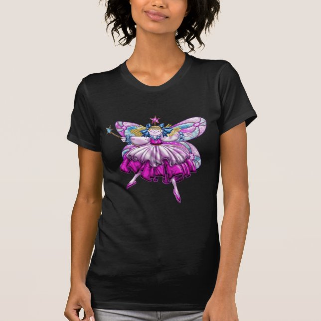 Pretty Pink Sugar Plum Fairy Faux Jewel T-Shirt (Front)