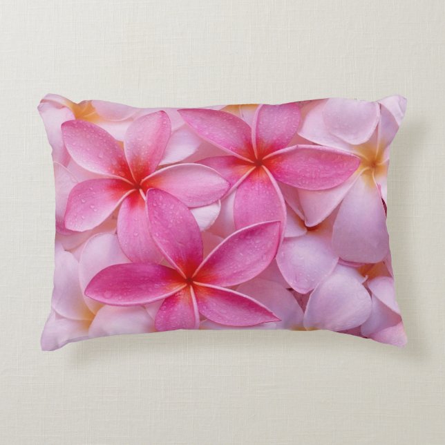 Pretty Pink Summer Flowers  Accent Pillow (Front)