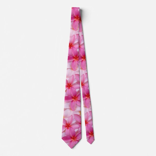 Pretty Pink Summer Flowers  Neck Tie (Front)