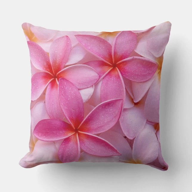 Pretty Pink Summer Flowers  Throw Pillow (Front)