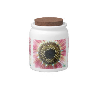 Pretty Pink Sunflower Candy Jar