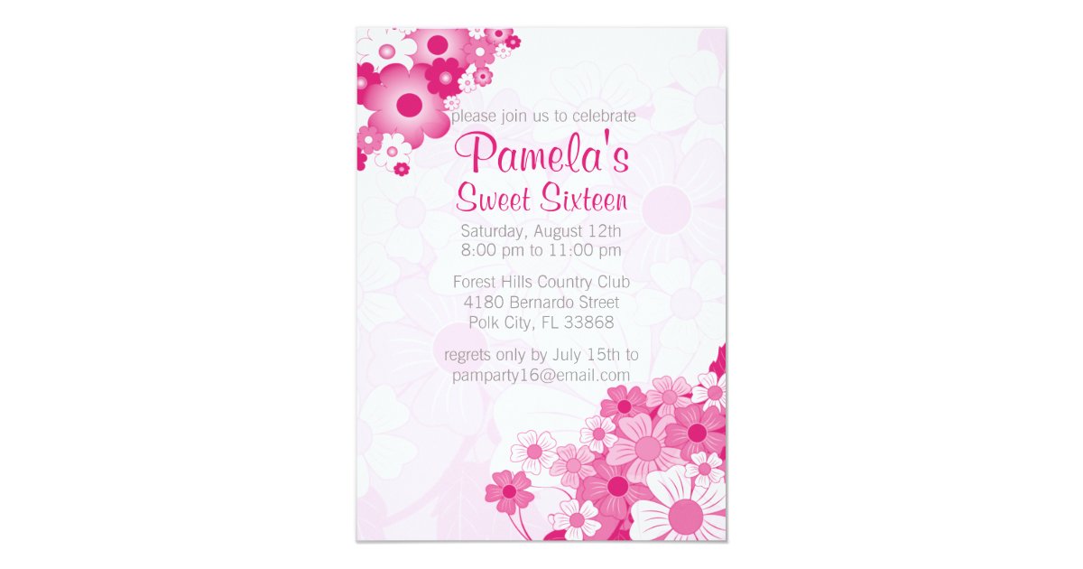 Pretty In Pink Sweet 16 Invitations 9