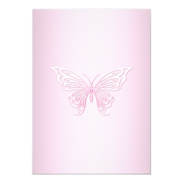 Pretty Pink Swirl Butterfly & Cross Baptism Invite