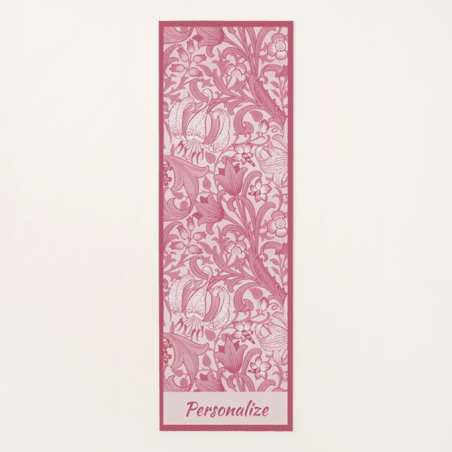 Pretty Pink Swirl Design Zen Yoga Namaste Yoga Mat (Front)