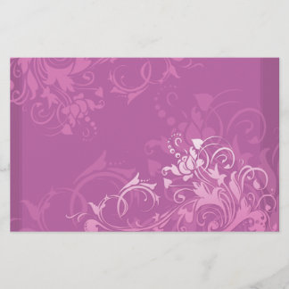 pretty pink swirl floral design stationery