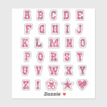 Pretty Pink Swirls Trendy Initials Alphabet Letter