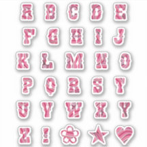 Pretty Pink Swirls Trendy Initials Alphabet Letter