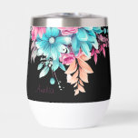 Pretty Pink & Teal Floral Thermal Tumbler<br><div class="desc">Personalize and gift this Pretty Pink & Teal Floral Thermal Tumbler for your favorite girl on the go! Perfect as a Back to School, Birthday or Holiday gift for your favorite girl on the go! Please be sure to check out my collection for more great Matching Travel & Back to...</div>