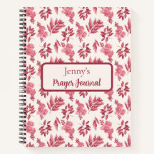 Pretty Pink Toile Pattern Prayer Journal