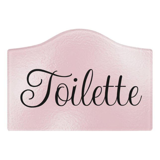 Pretty Pink Toilette Restroom Door Sign (Small Crest Front)